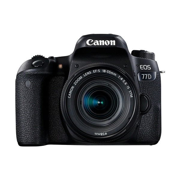 Canon eos 77d cámara réflex 24,2mp + objetivo ef-s18-55mm con wifi y bluetooth
