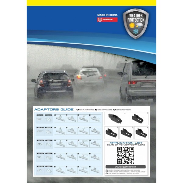 Escobilla Limpiaparabrisas Modelo Aquan53 Ultra Flex Series 21" 53 cm 1 Unidad con 8 Adaptadores